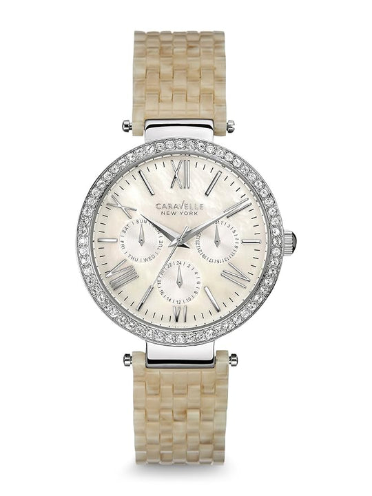 Caravelle Glitz Women's Beige Bracelet Quartz Watch - 43N102