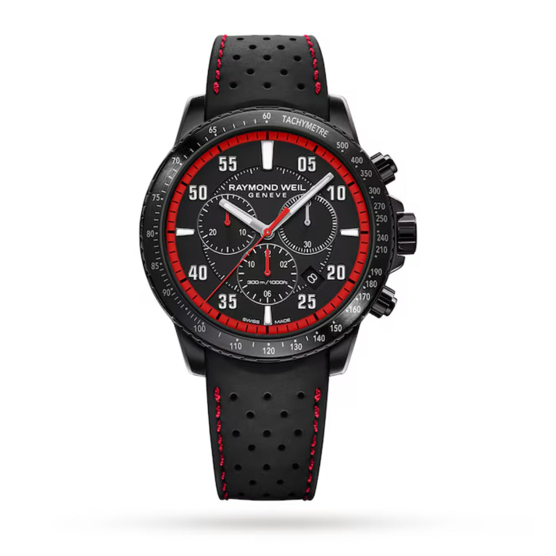 Raymond Weil Tango 300 Men's Black with Red accents Dial Quartz Watch 8570-BKR-05240
