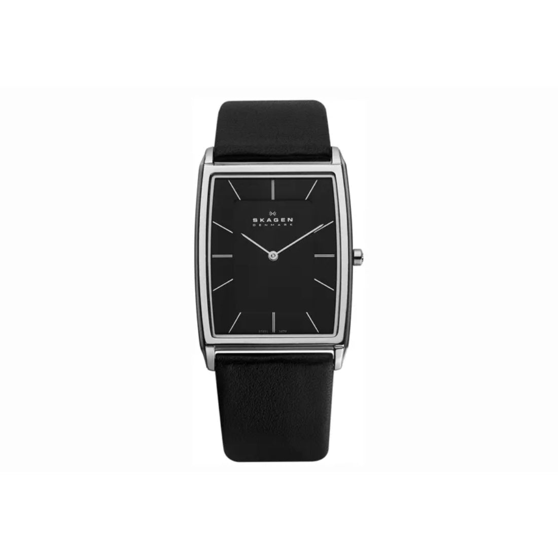 Skagen Classic Men's Black Dial Black Leather Strap Quartz Watch 857LSLB