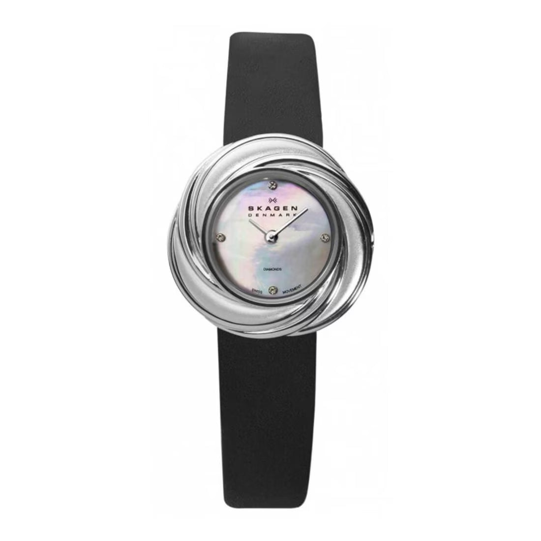 Skagen Black Label Women's Mother-of-Pearl Dial Leather Quartz Watch 885SSLB