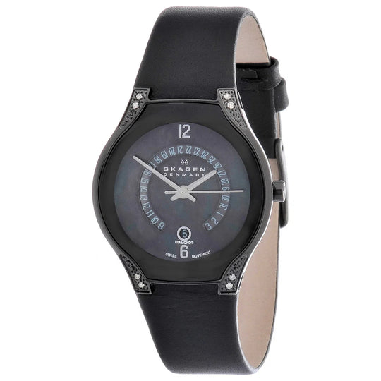 Skagen Black Label Women's Black Mother-of-Pearl Dial Quartz Watch 886SBLB