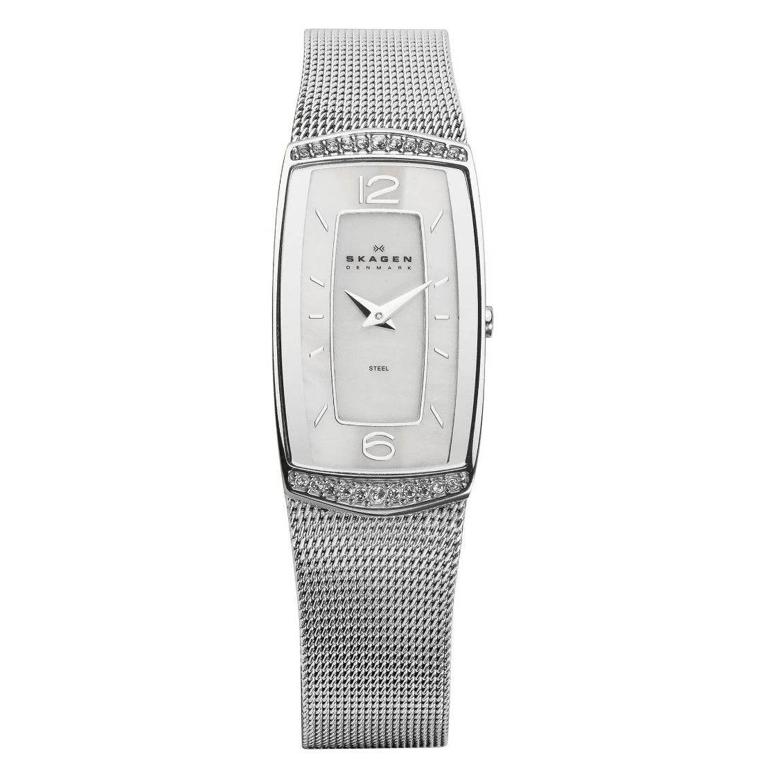 Skagen Glitz Women's White Dial Swarovski Crystal Steel Quartz Watch 887SSS