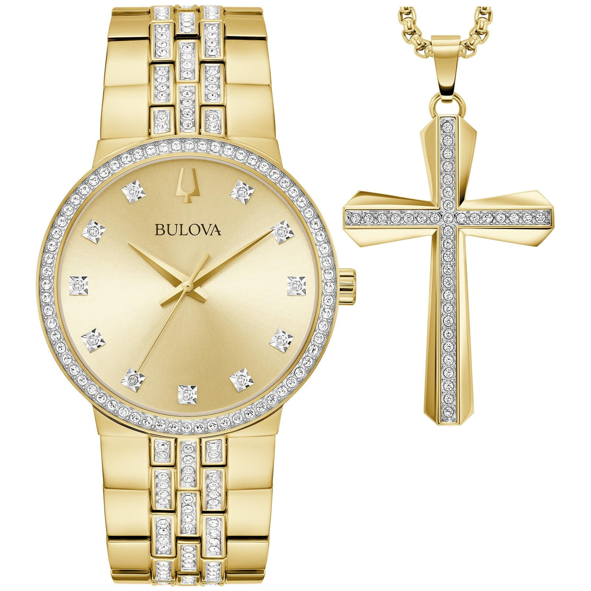 Bulova Gift Set Collection Men's Gold-tone Bracelet Quartz Watch - 98K113