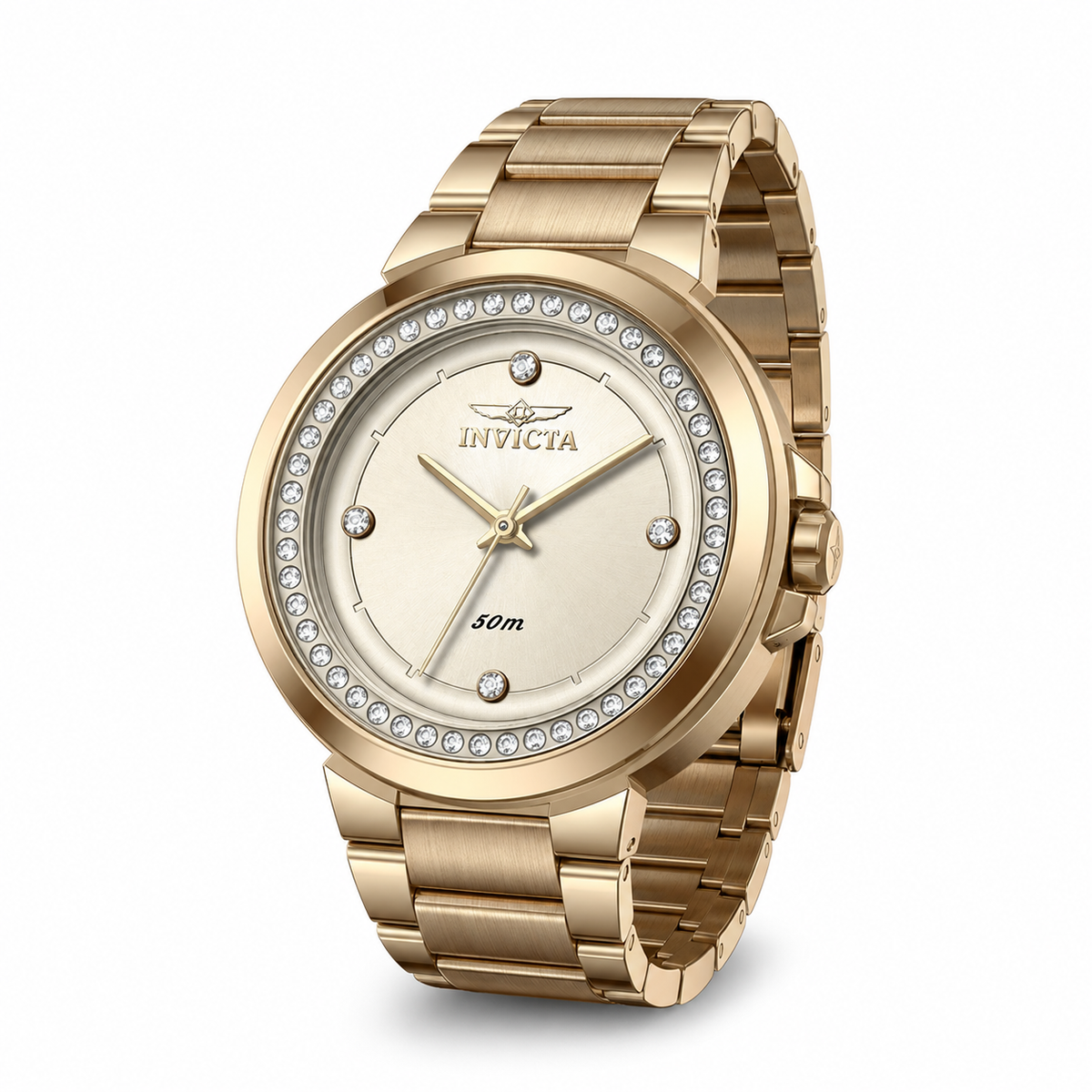 InvictaWomen's 50165 Angel Quartz PC21S Gold Dial Watch