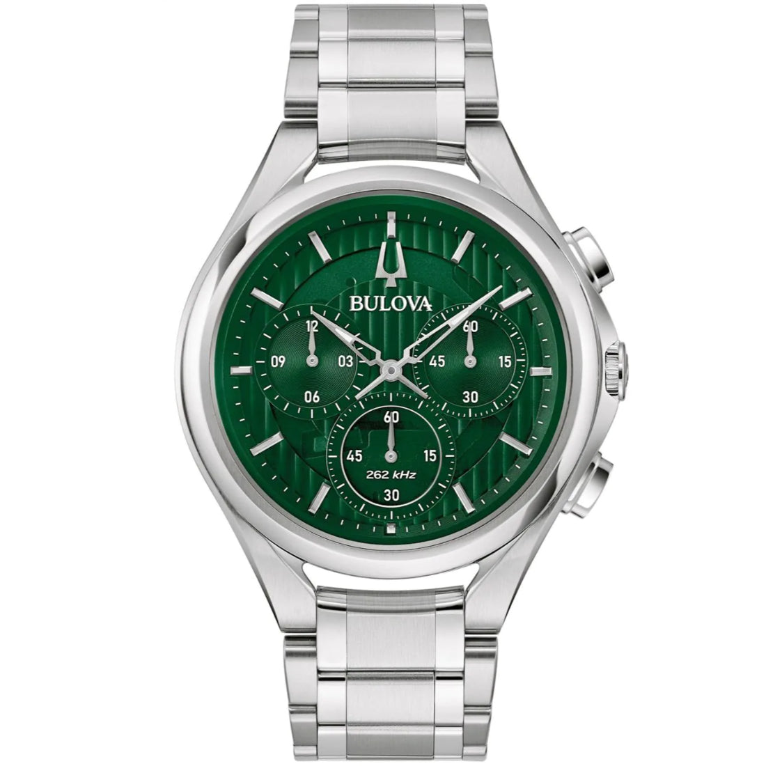 Bulova CURV Collection Men's Silver-tone Bracelet Quartz Watch - 96A297