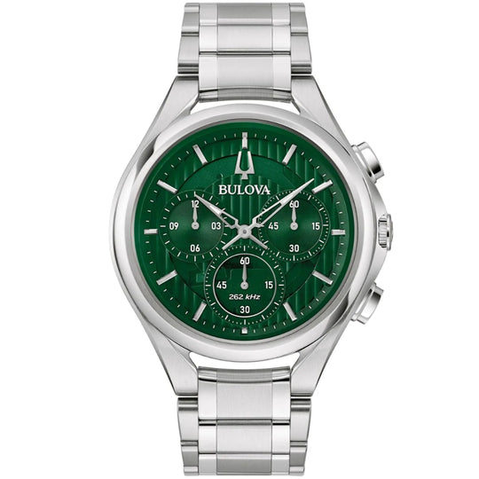 Bulova CURV Collection Men's Silver-tone Bracelet Quartz Watch - 96A297