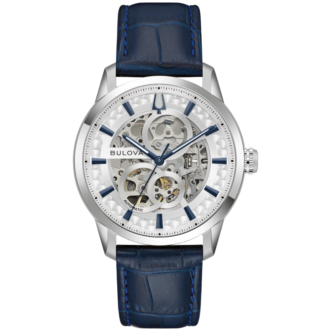 Bulova Sutton Men's Blue Strap Automatic Watch - 96A330