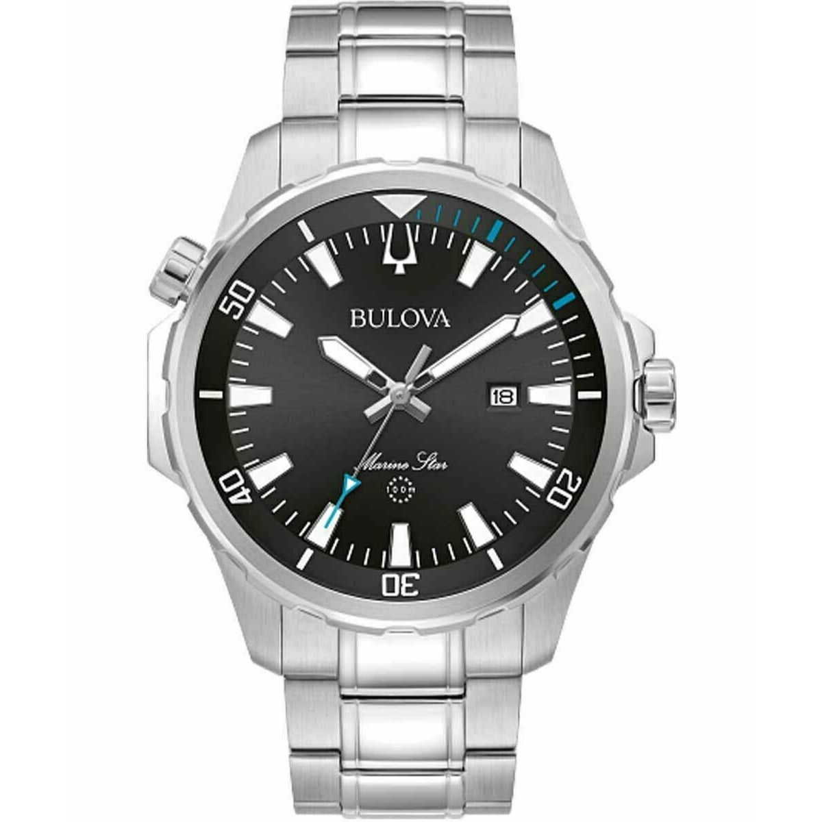 Bulova Marine Star (Series B) Men's Silver-tone Bracelet Quartz Watch - 96B382