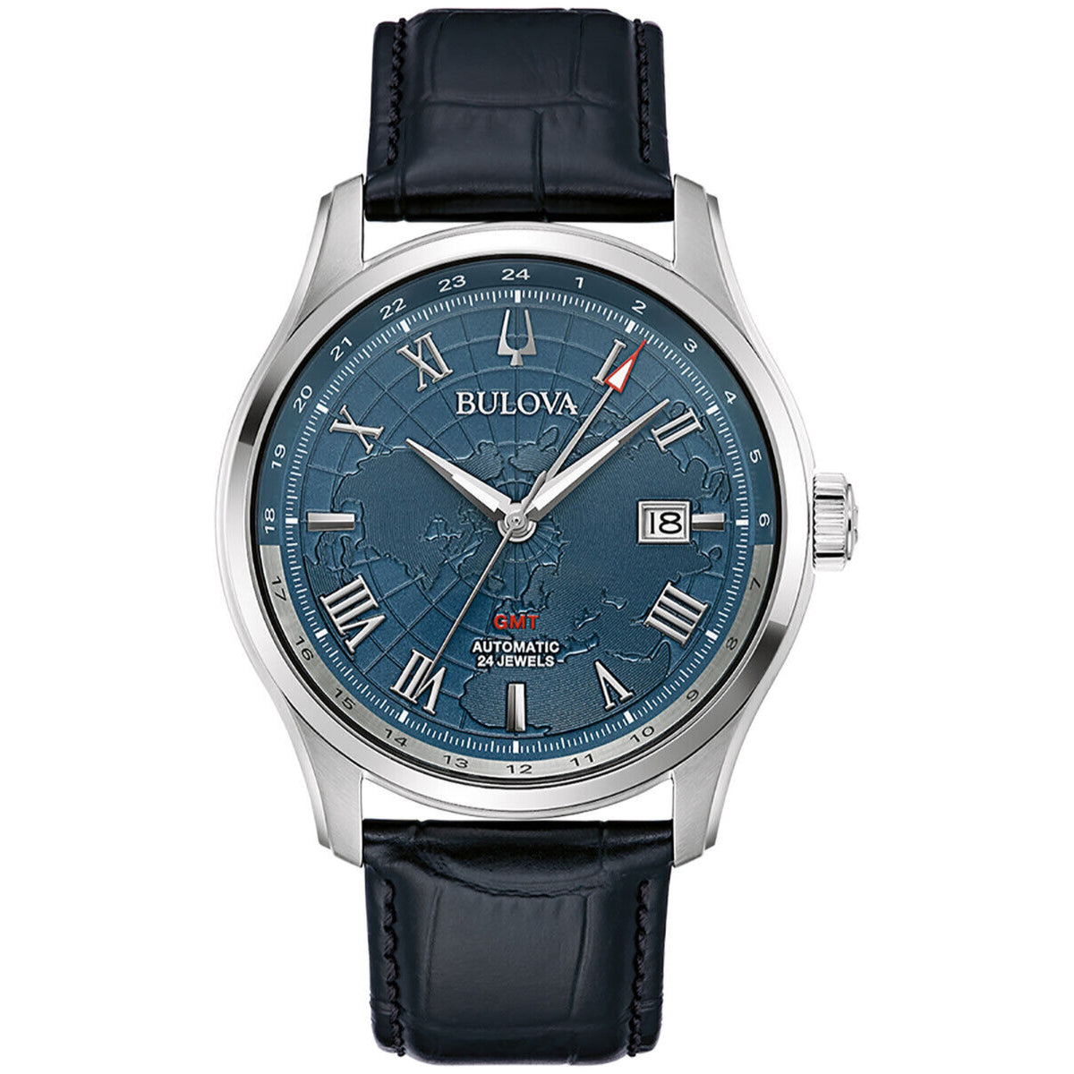 Bulova Wilton GMT Men's Black Strap Automatic Watch - 96B385