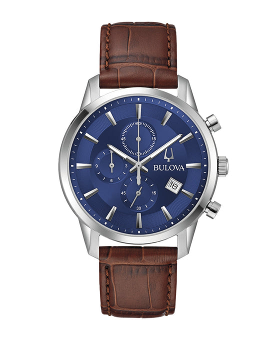 Bulova Sutton  Men's Brown Strap Quartz Watch - 96B402