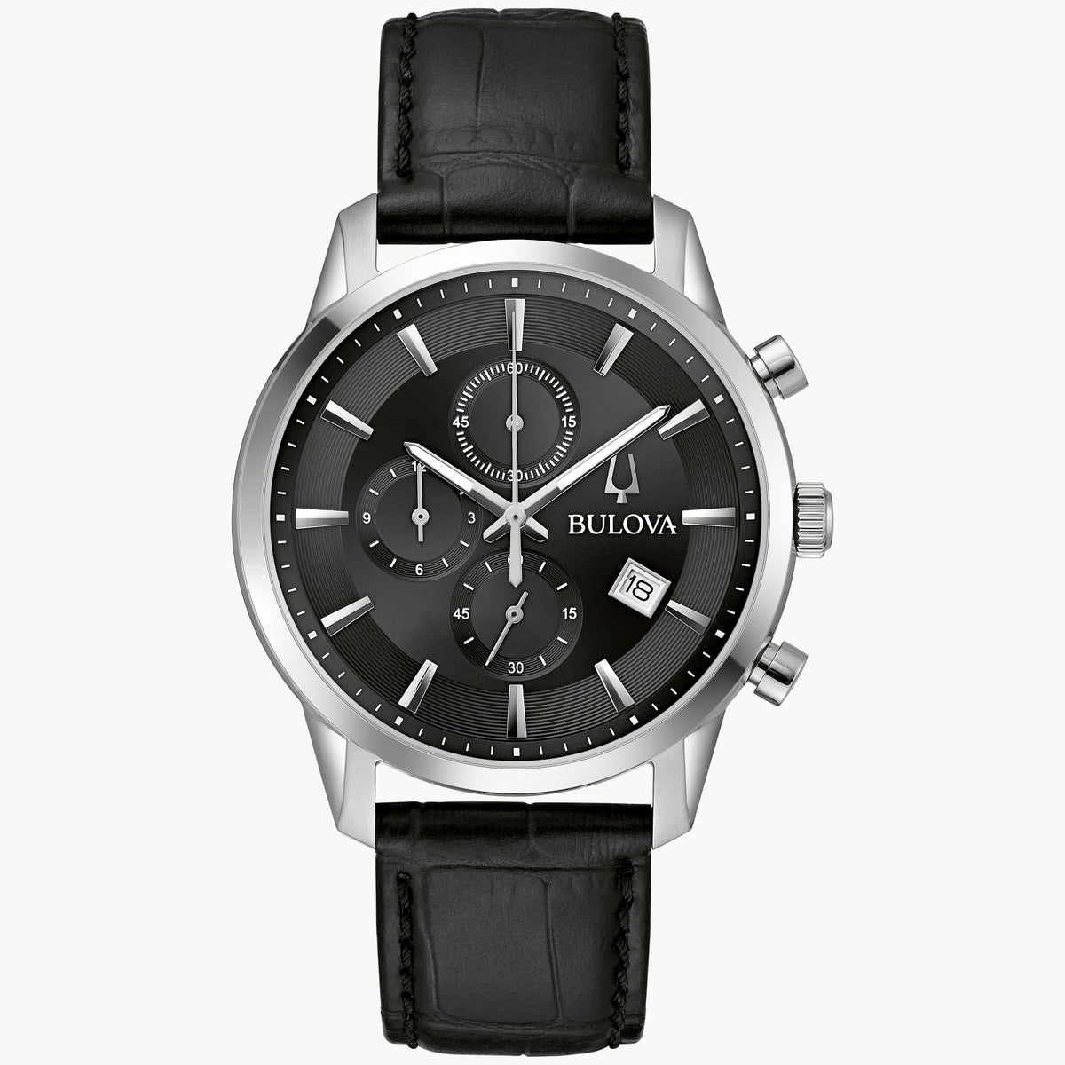 Bulova Sutton Collection Men's Black Strap Quartz Watch - 96B403