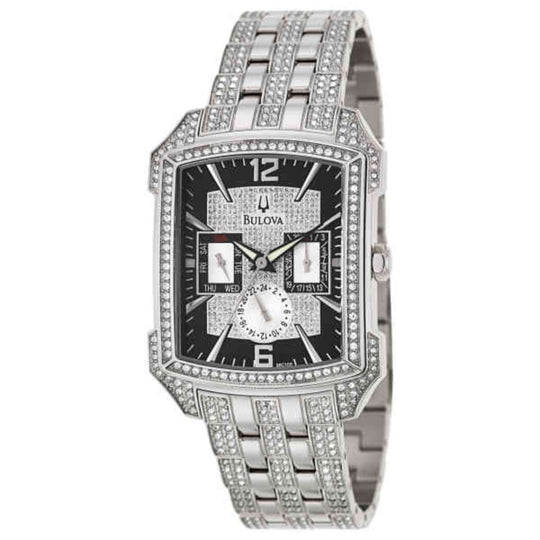 Bulova Women's 96C108 Silver-tone Stainless steel bracelet set with crystals Watch