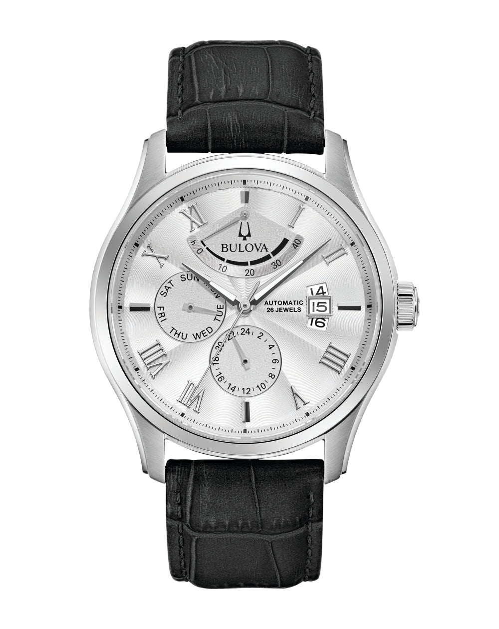 Bulova Wilton Men's Black Strap Automatic Watch - 96C141