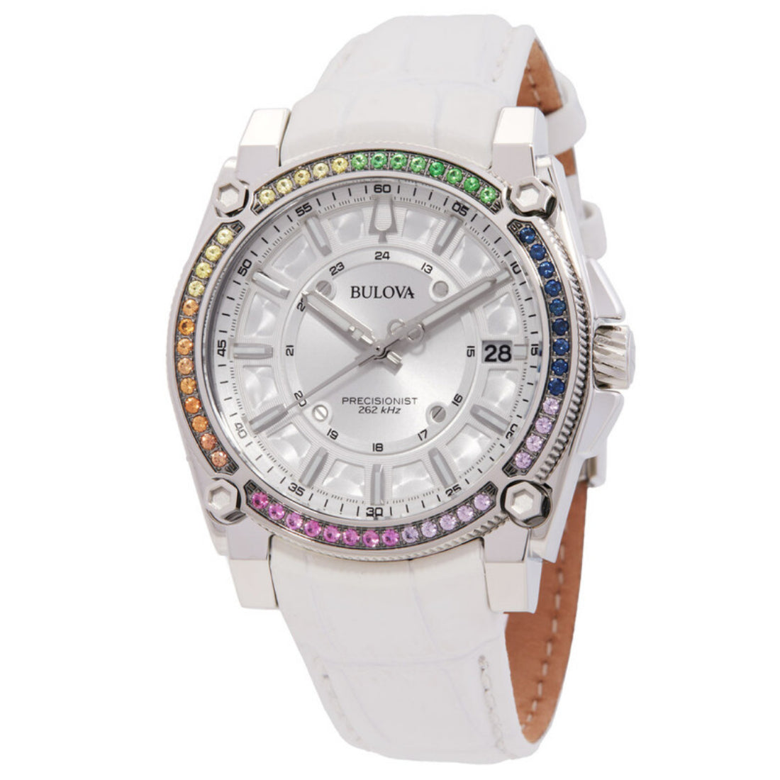 Bulova Icon Diamond Precisionist Women's White Strap Quartz Watch - 96J124