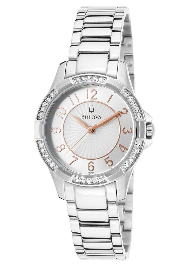 Bulova Bulova Crystal Collection Women's Silver-tone Bracelet Quartz Watch - 96L161
