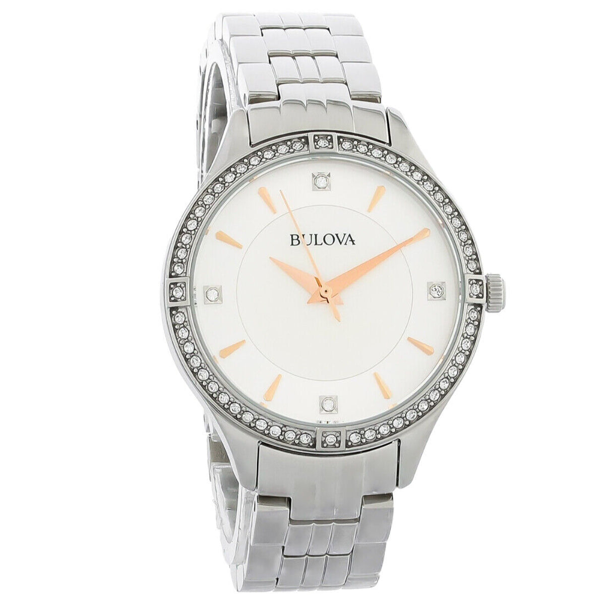 Bulova Bulova Crystal Collection Women's Silver-tone Bracelet Quartz Watch - 96L283