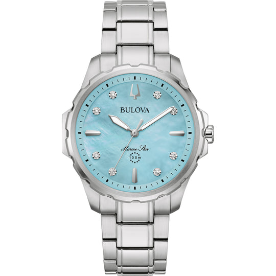 Bulova Marine Star Women's Silver Bracelet Quartz Watch - 96P248