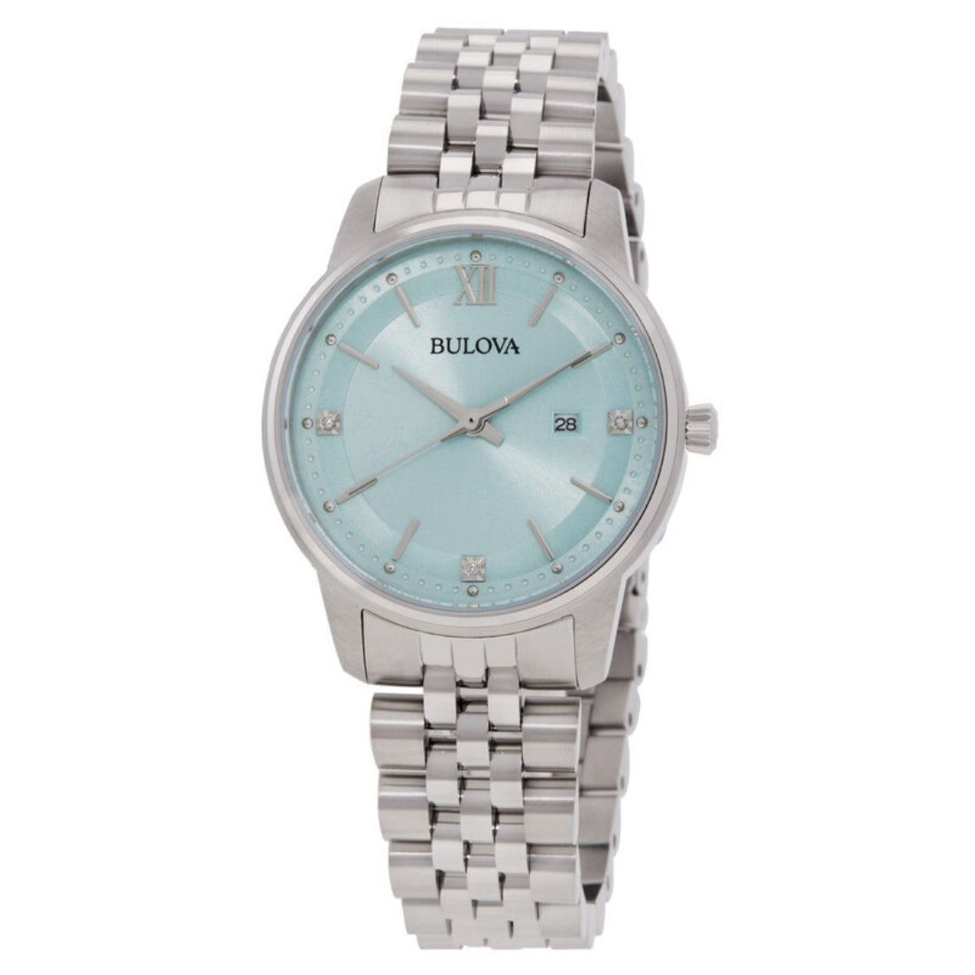 Bulova Diamonds Series Women's Silver-tone Bracelet Quartz Watch - 96P259