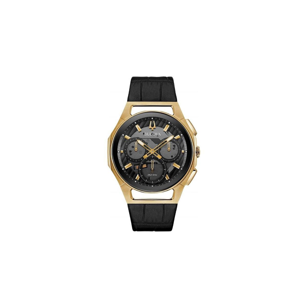 Bulova CURV Collection Men's Black Strap Quartz Watch - 97A143