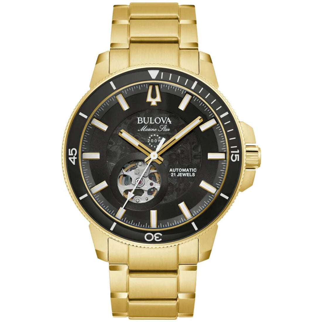 Bulova Marine Star Automatic Men's Gold-tone Bracelet Automatic Watch - 97A174