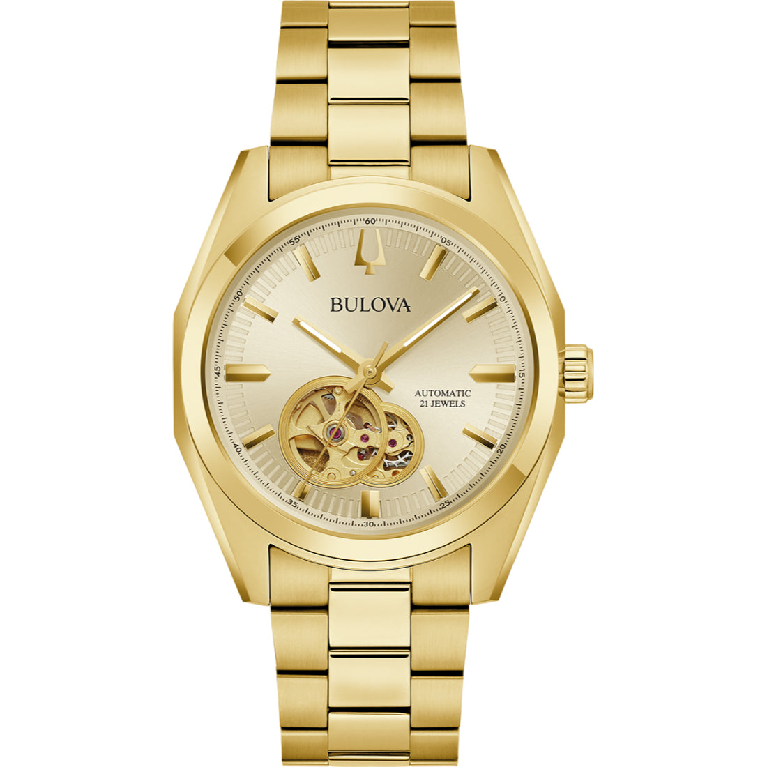 Bulova Surveyor Automatic Men's Gold-tone Bracelet Automatic Watch - 97A182