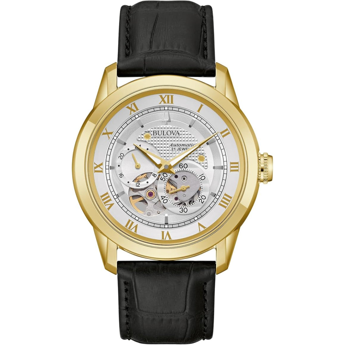 Bulova Sutton Automatic Men's Black Strap Automatic Watch - 97A187