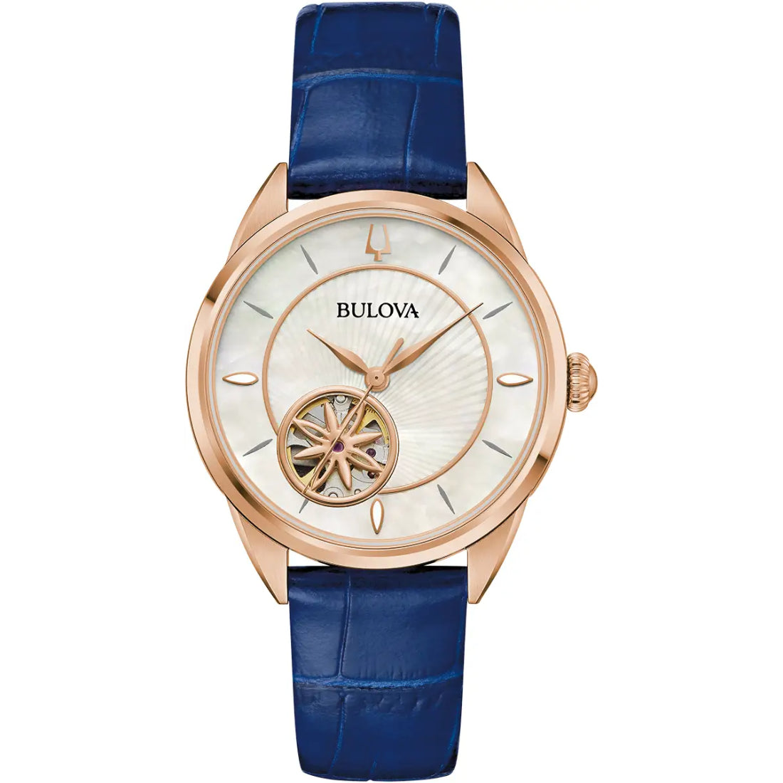 Bulova Sutton Collection Women's Navy Blue Strap Automatic Watch - 97L180
