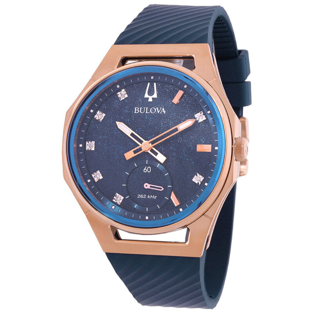 Bulova CURV Women's Blue Strap Quartz Watch - 97P174