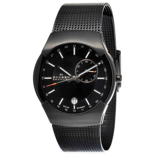 Skagen Black Label Men's Black Dial Steel Bracelet Quartz Watch 983XLBB