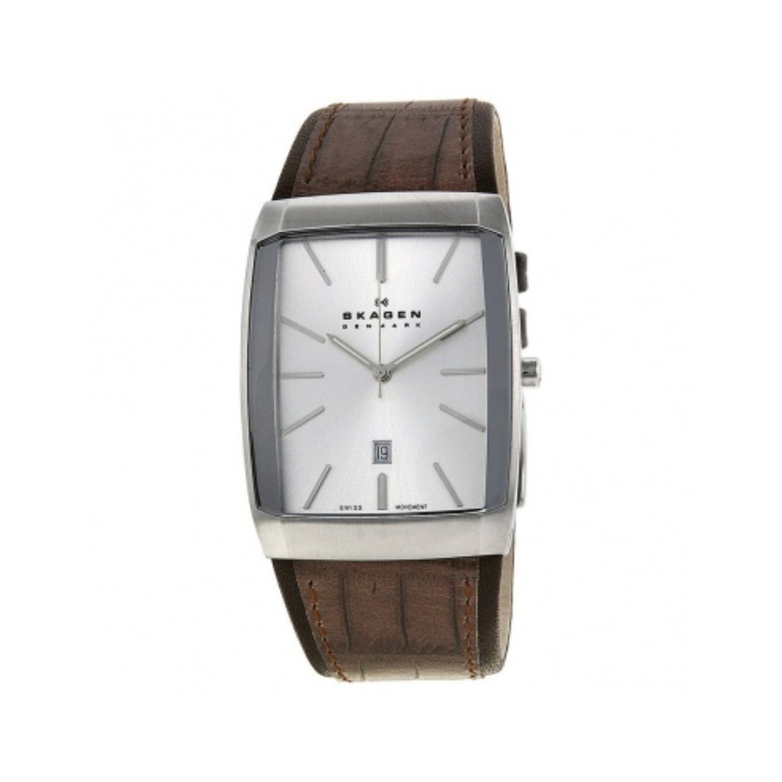 Skagen Black Label Men's Silver Dial Brown Leather Quartz Watch 984LSLD