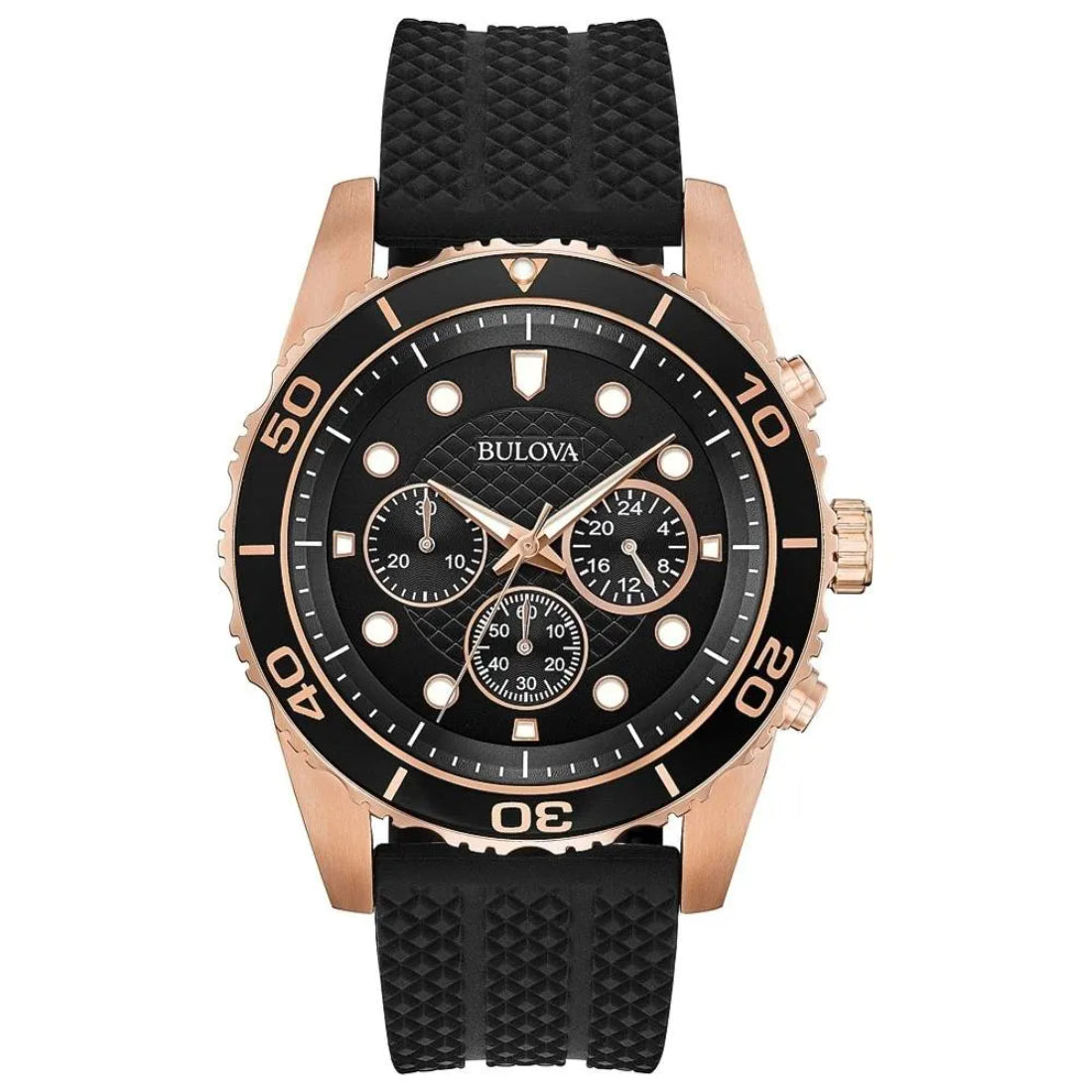 Bulova Sport Chronograph Men's Black Strap Quartz Watch - 98A192