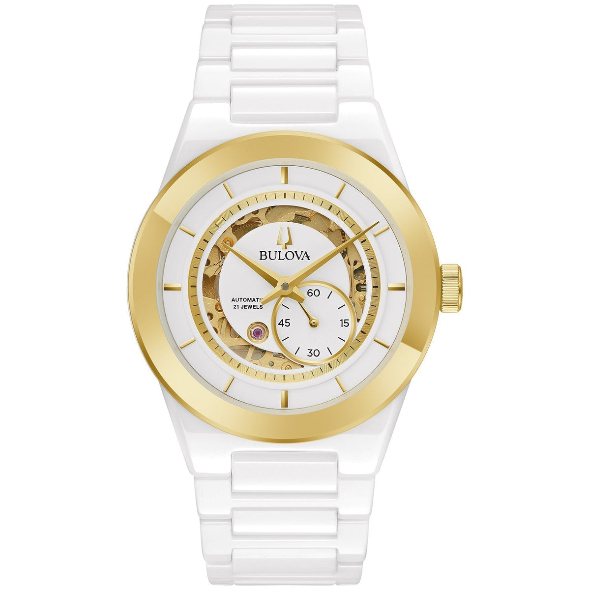 Bulova Modern Millennia Men's White Bracelet Automatic Watch - 98A290