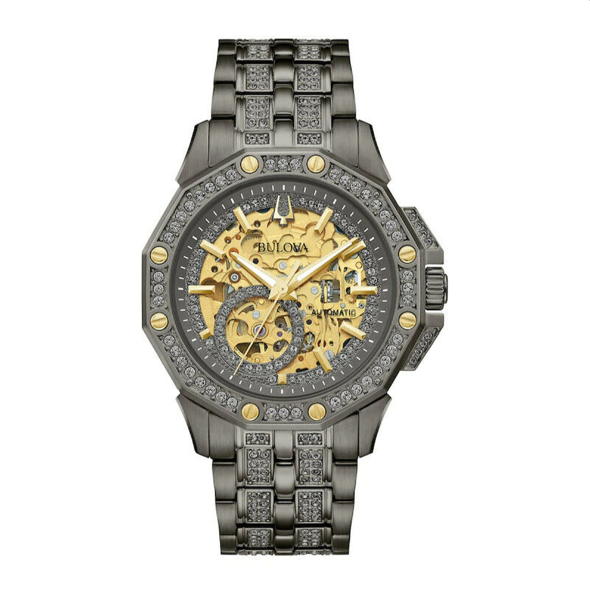 Bulova Octava Collection Men's Gray Bracelet Automatic Watch - 98A293