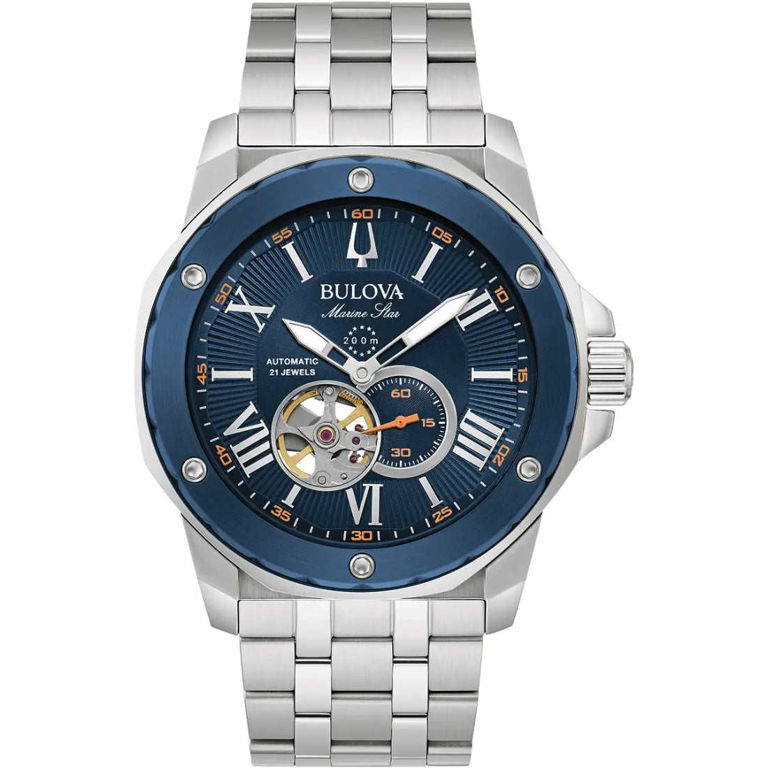 Bulova Marine Star (Series A) Men's Silver Bracelet Automatic Watch - 98A302