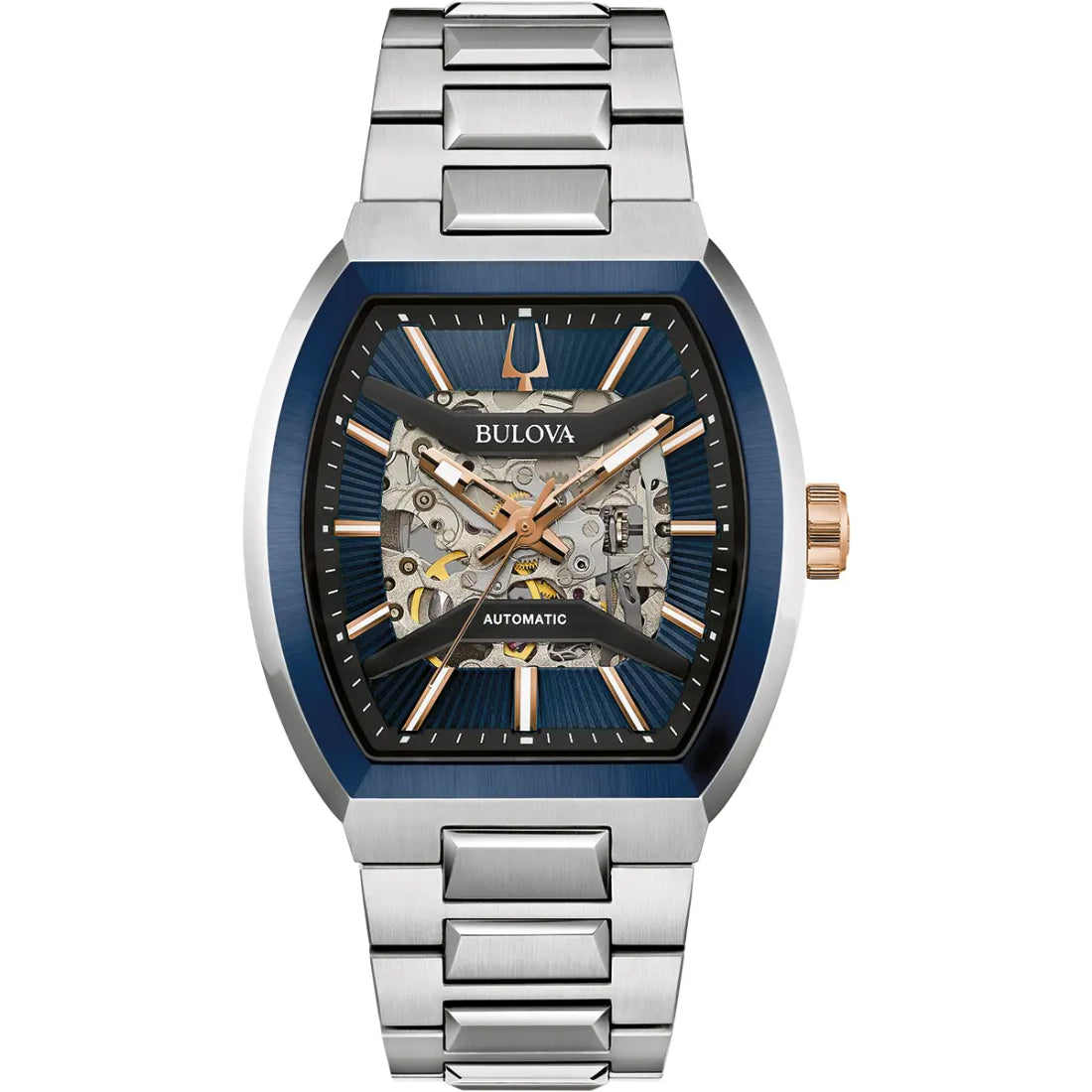 Bulova Maquina Men's Silver-tone Bracelet Automatic Watch - 98A319