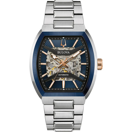 Bulova Maquina Men's Silver-tone Bracelet Automatic Watch - 98A319