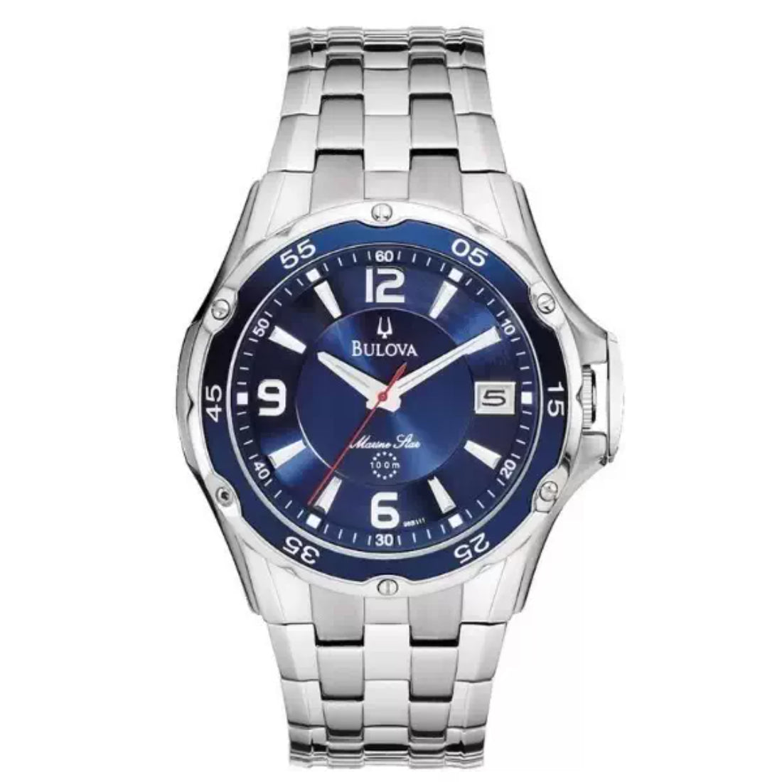 Bulova Marine Star Men's Silver Bracelet Quartz Watch - 98B111