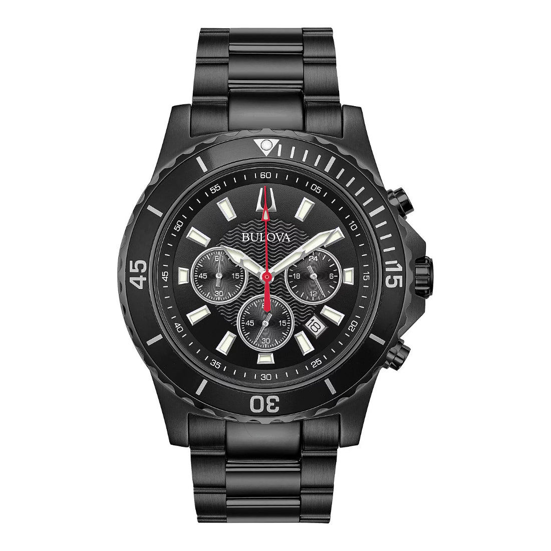 Bulova Classic Chronograph Men's Black Bracelet Quartz Watch - 98B337