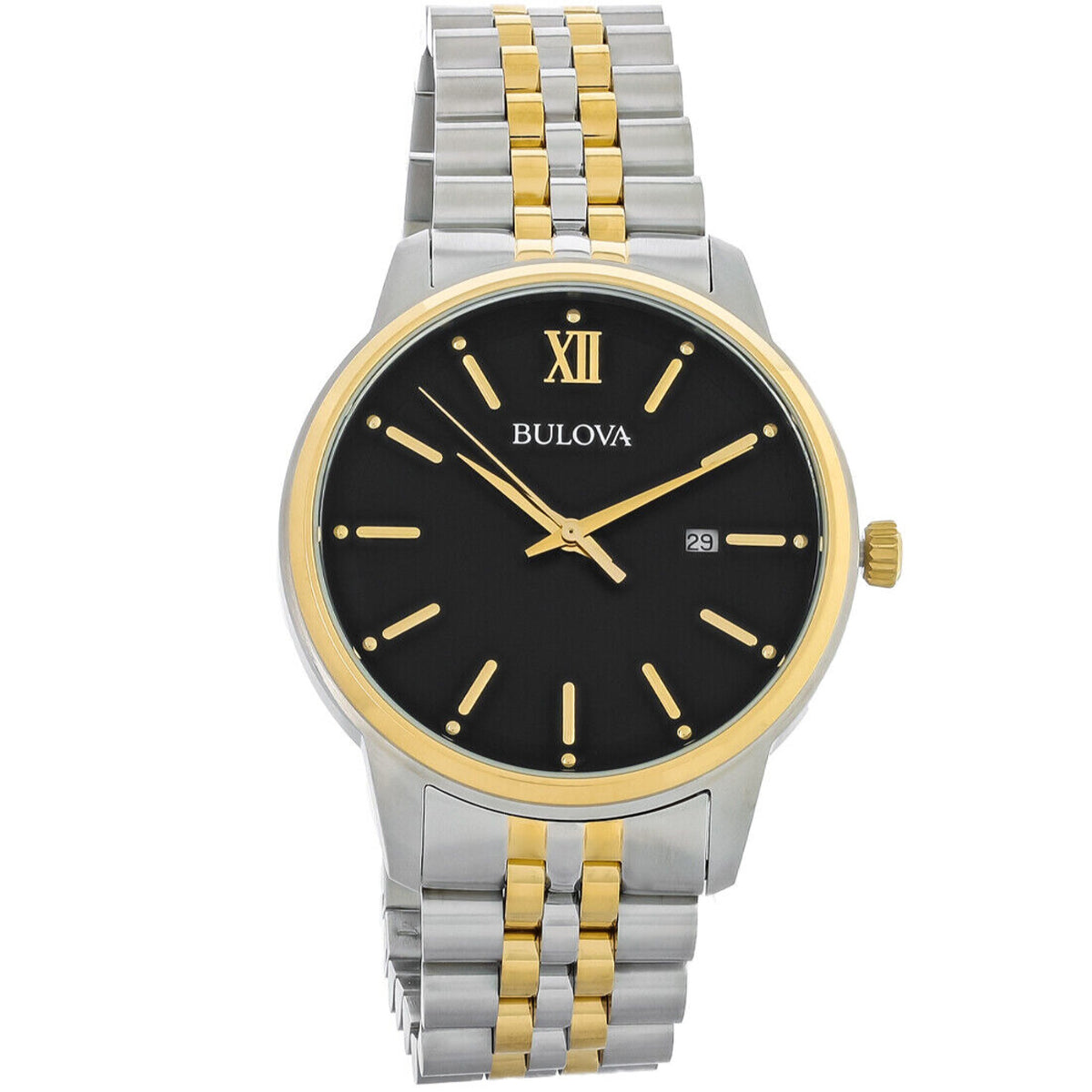 Bulova Classic Collection Men's Two-tone/Silver and Gold tone Bracelet Quartz Watch - 98B374