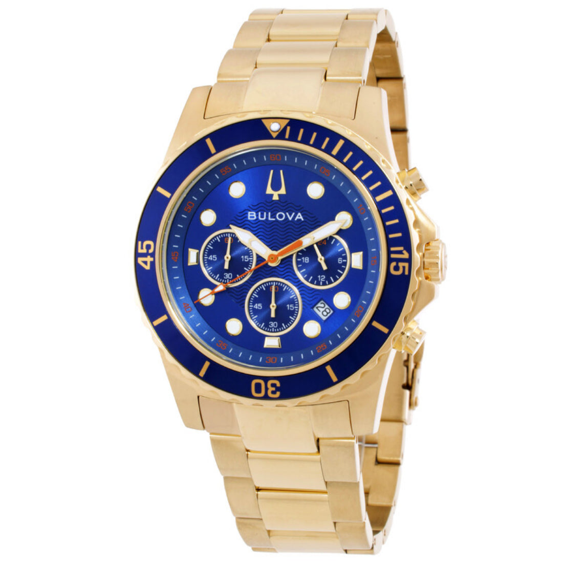 Bulova Marine Star Men's Gold-tone Bracelet Quartz Watch - 98B377