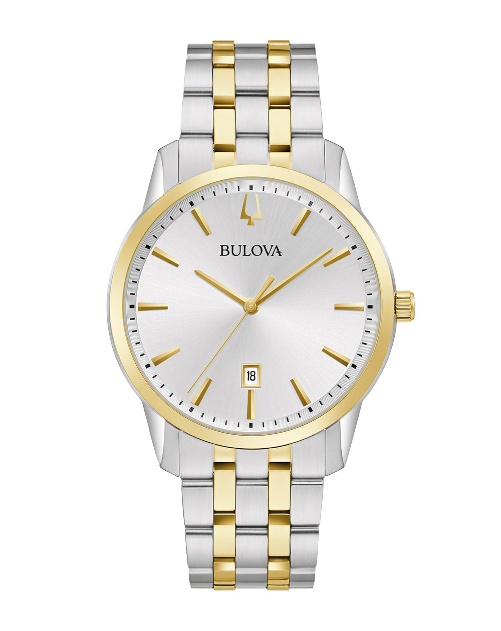 Bulova Sutton Classic Men's Two-tone/Silver and Gold Bracelet Quartz Watch - 98B385