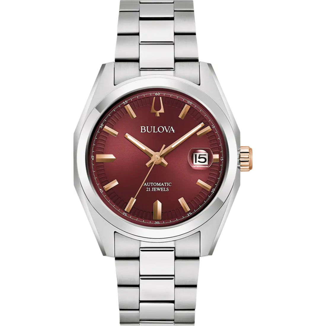 Bulova Surveyor Men's Silver-tone Bracelet Automatic Watch - 98B422