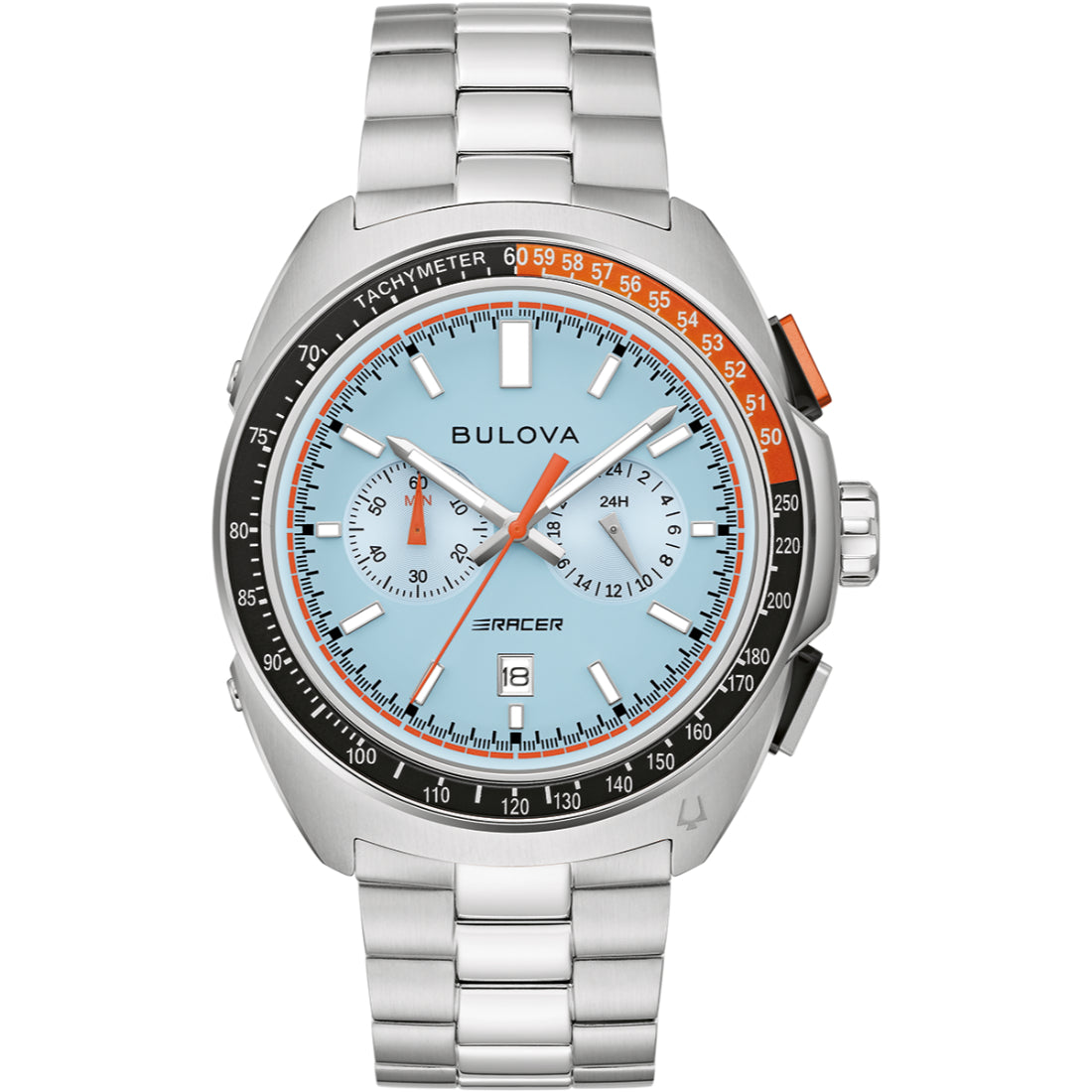 Bulova Racer Chronograph Men's Silver-tone Bracelet Quartz Watch - 98B432