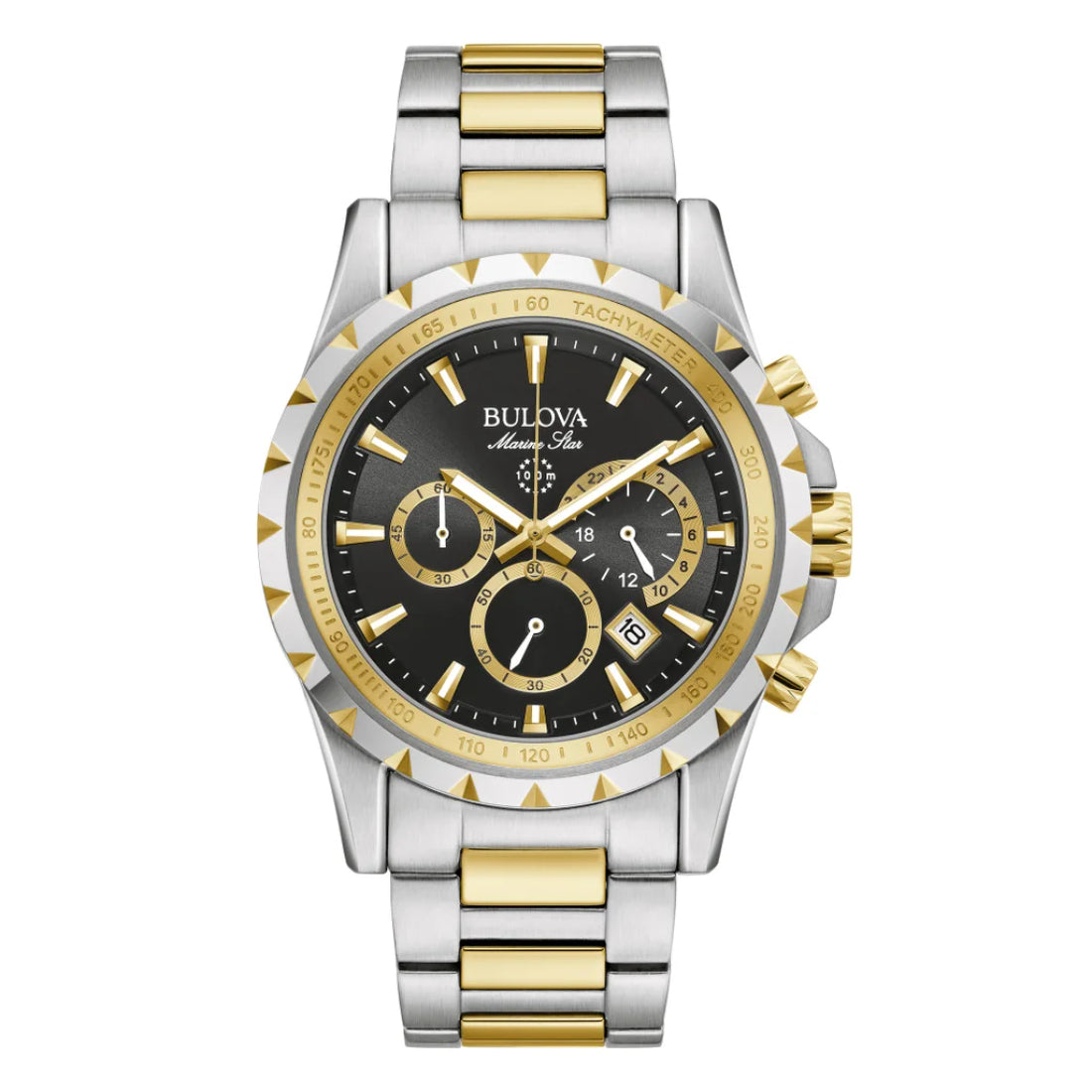 Bulova Marine Star Men's Two-tone/Silver and Gold Bracelet Quartz Watch - 98B433