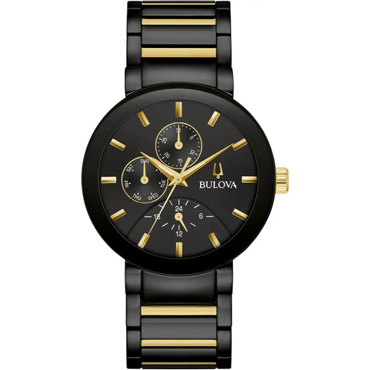 Bulova Futuro Men's Two-tone/Black Ion-Plated with Gold-Tone Accents Bracelet Quartz Watch - 98C149
