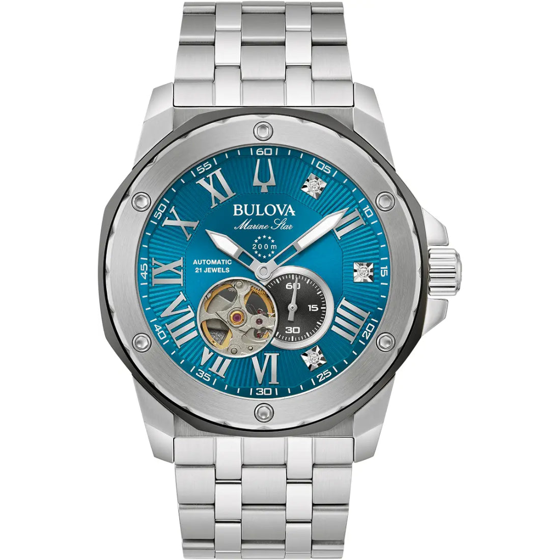 Bulova Marine Star - Marc Anthony Series A Men's Silver-tone Bracelet Quartz Watch - 98D184