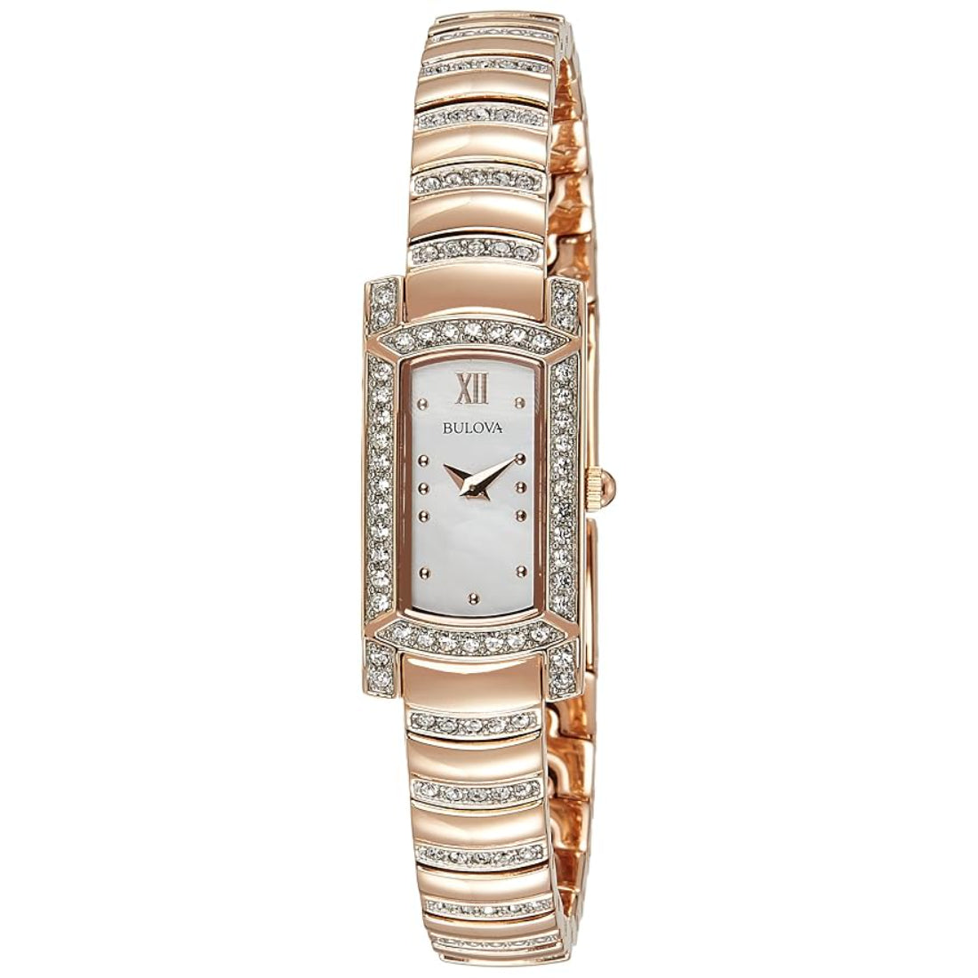 Bulova Crystal Collection Women's Rose Gold-tone Bracelet Quartz Watch - 98L205