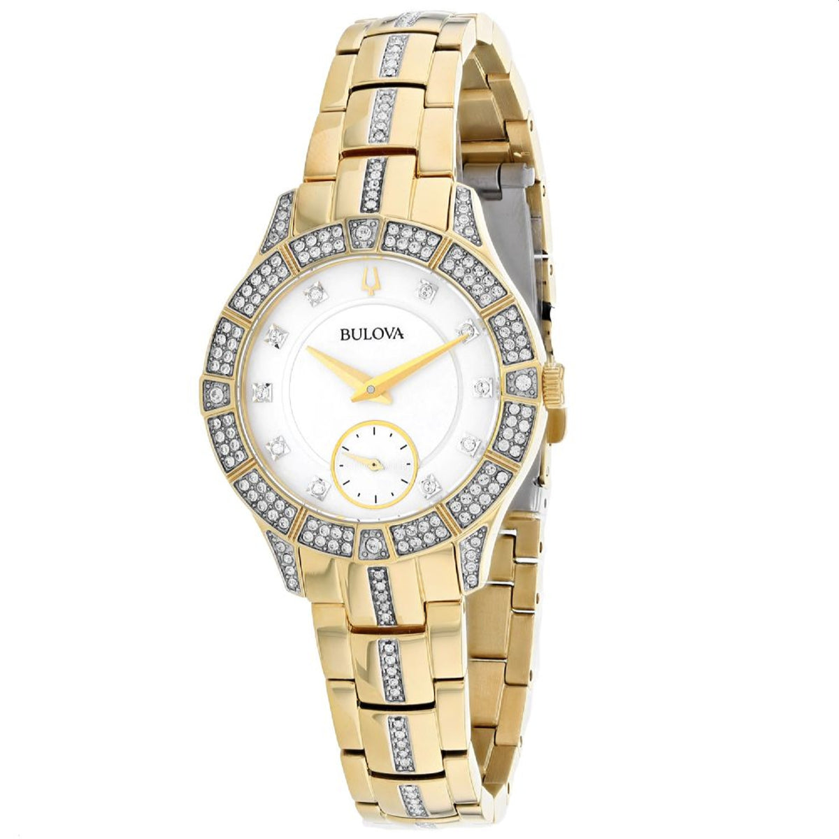 Bulova Crystal Collection Women's Gold-tone Bracelet Quartz Watch - 98L283