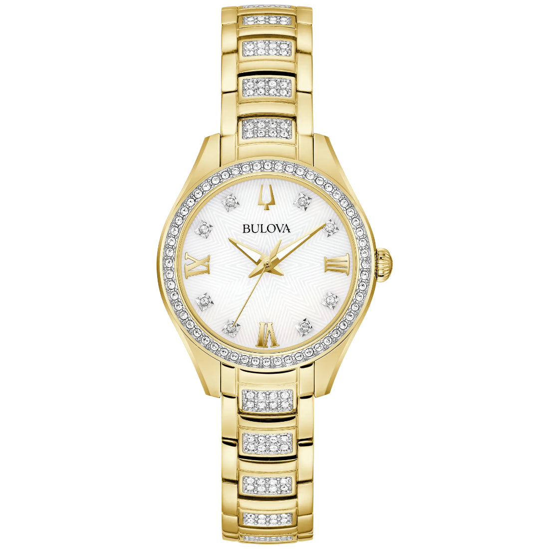 Bulova Crystal Collection Women's Gold-tone Bracelet Quartz Watch - 98L306