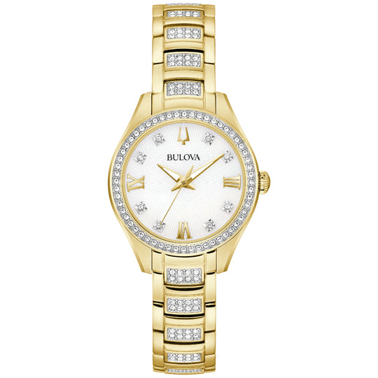 Bulova Crystal Collection Women's Gold-tone Bracelet Quartz Watch - 98L306